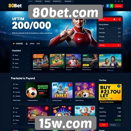 Interface do usuário do site 80bet.com em destaque